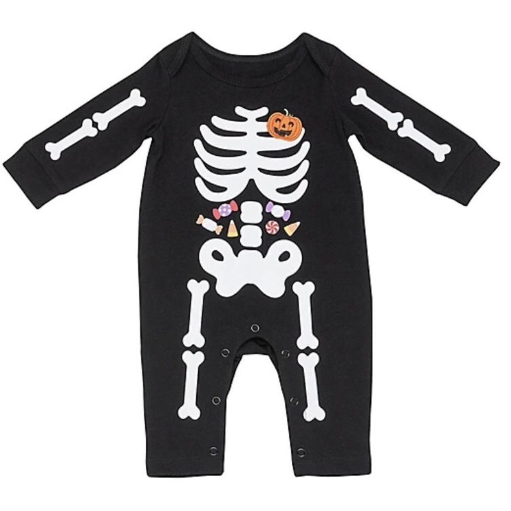 Baby Starters Skeleton Long Sleeve Coverall Black 3 Months New with Tags Party